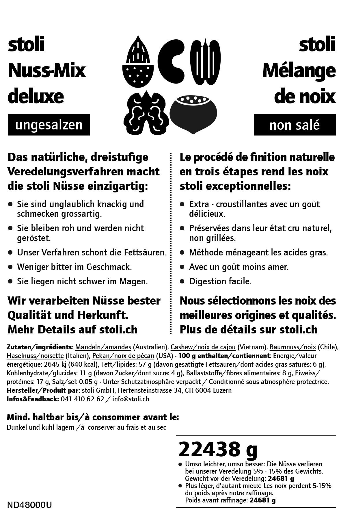Mix deluxe 22.438 kg ungesalzen