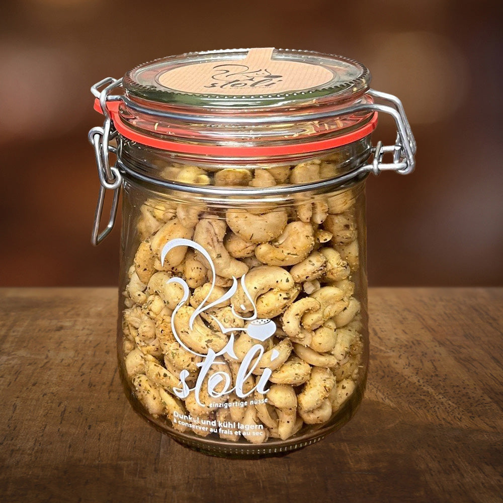 Bocal avec couvercle et noix de cajou au romarin 440 g