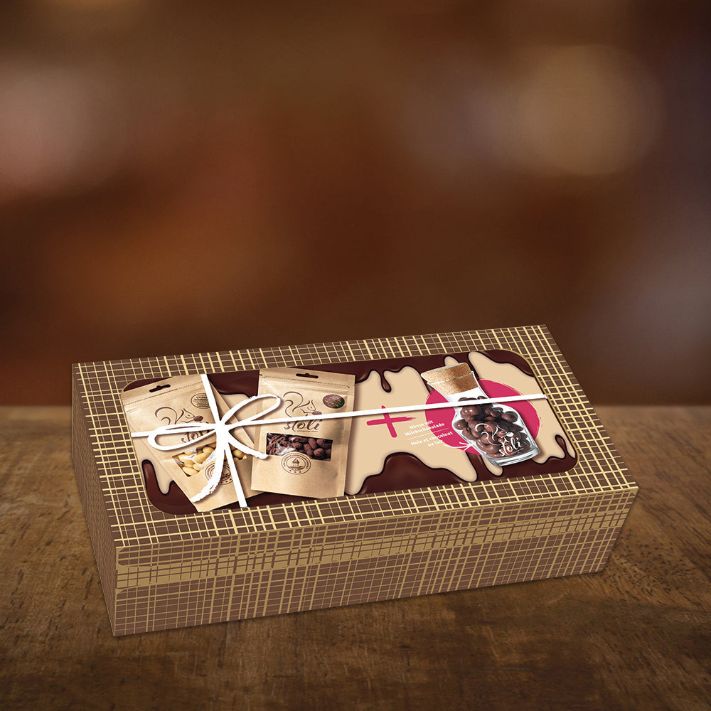 Geschenk-Box Schoggi 467 g mit Nuss-Spender