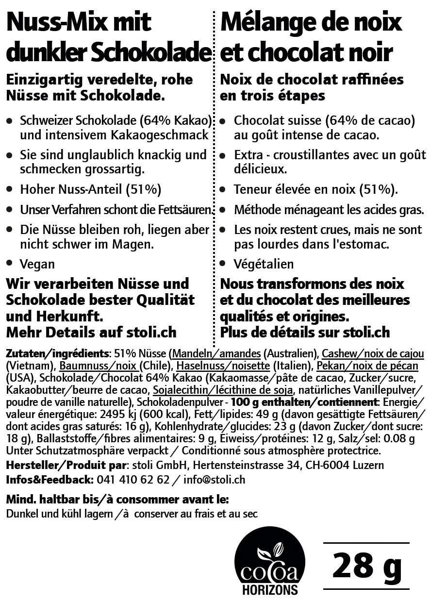 Nuss-Mix mit dunkler Schokolade 10 x 28 g