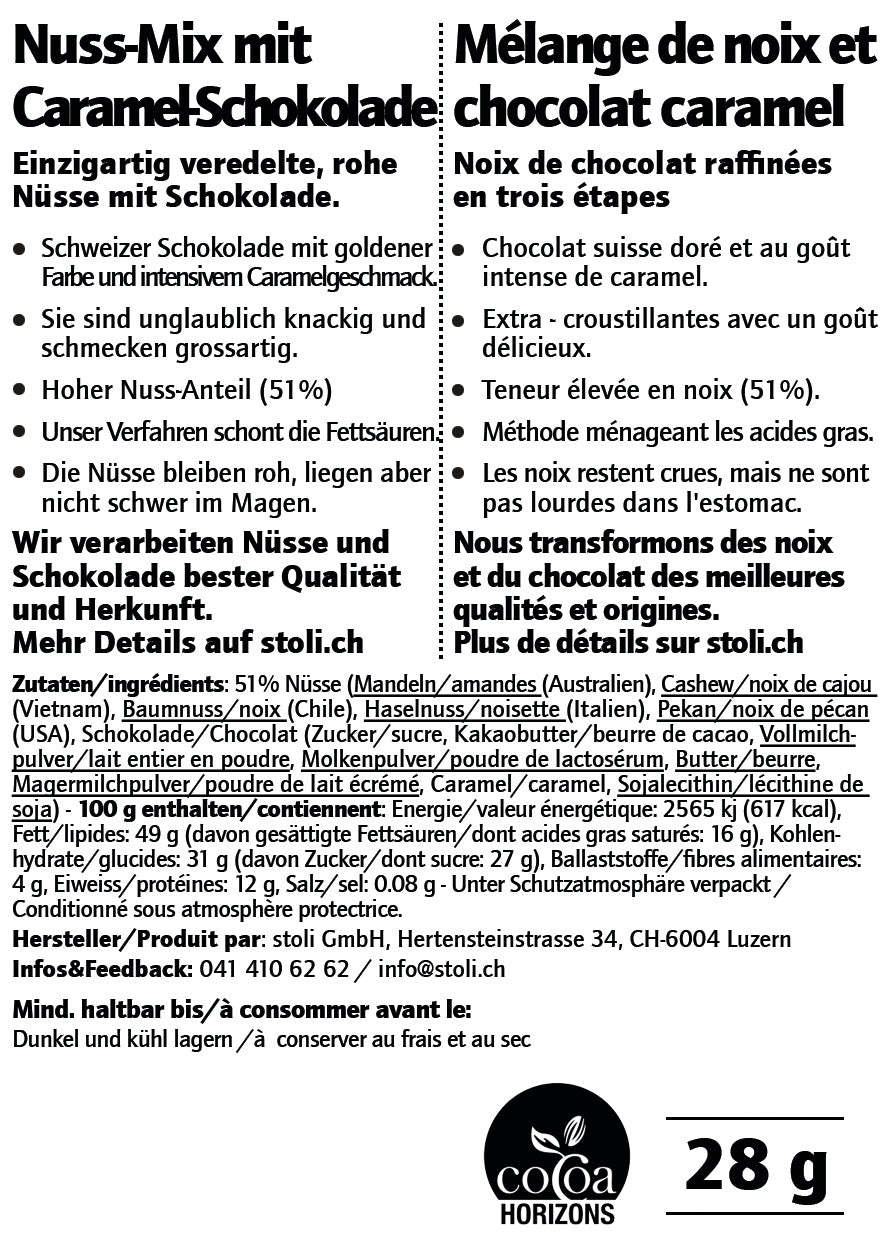 Nuss-Mix mit Caramel-Schokolade 10 x 28 g