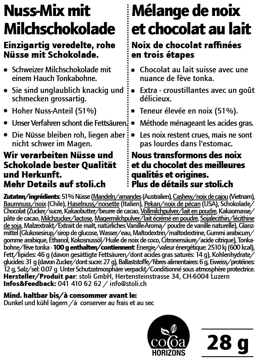 Nuss-Mix mit Milchschokolade 10 x 28 g