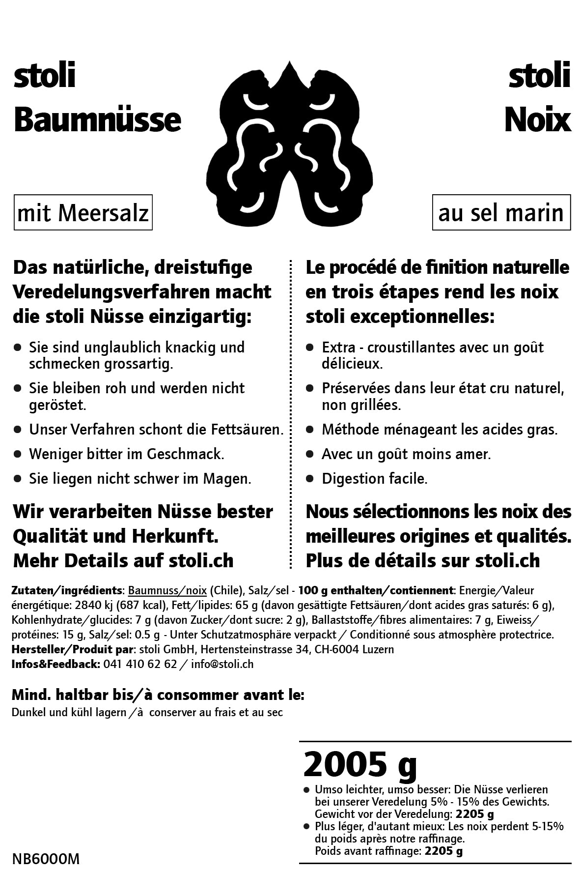 Baumnuss/Walnuss 2.005 kg mit Meersalz
