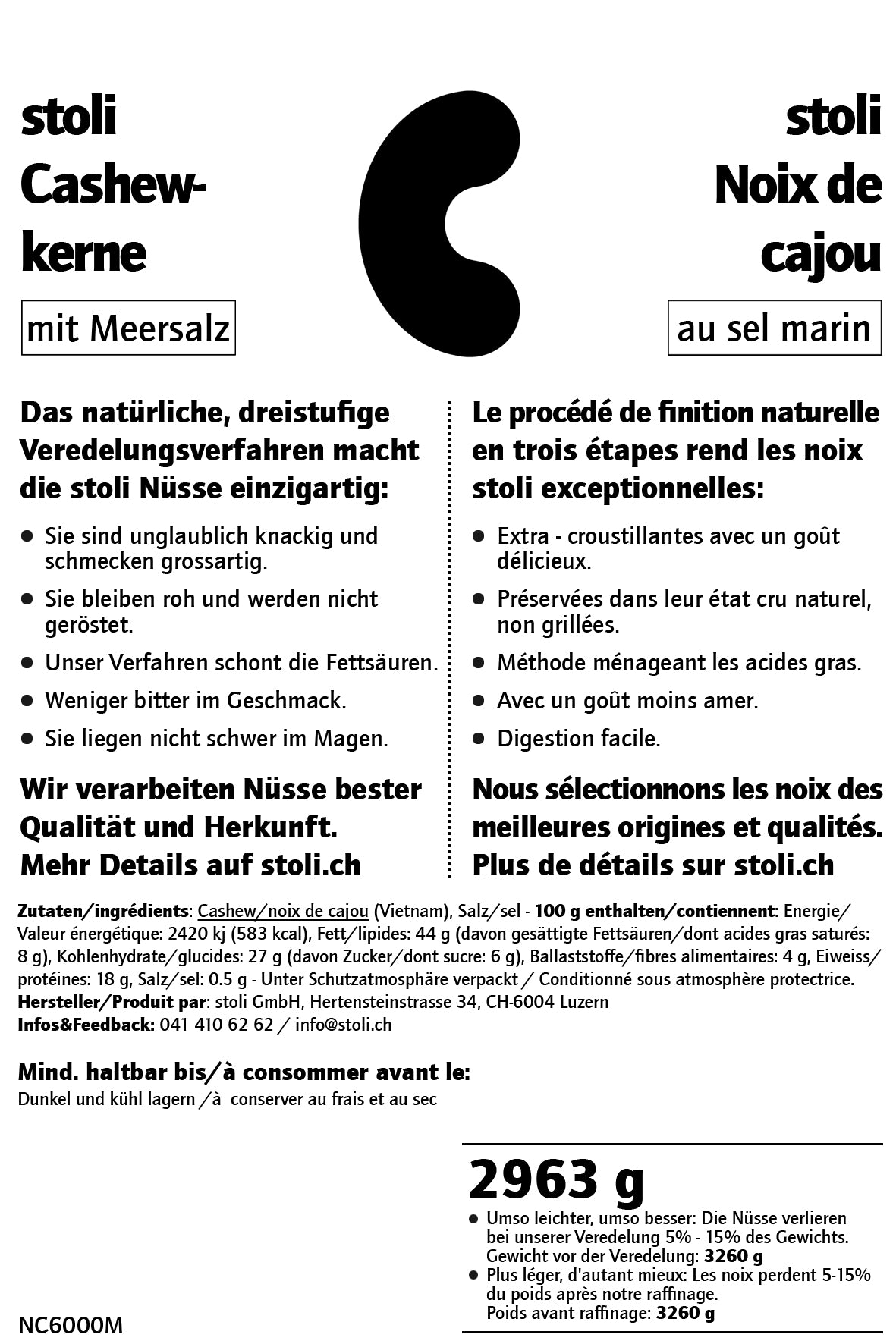 Cashewkerne 2.963 kg mit Meersalz