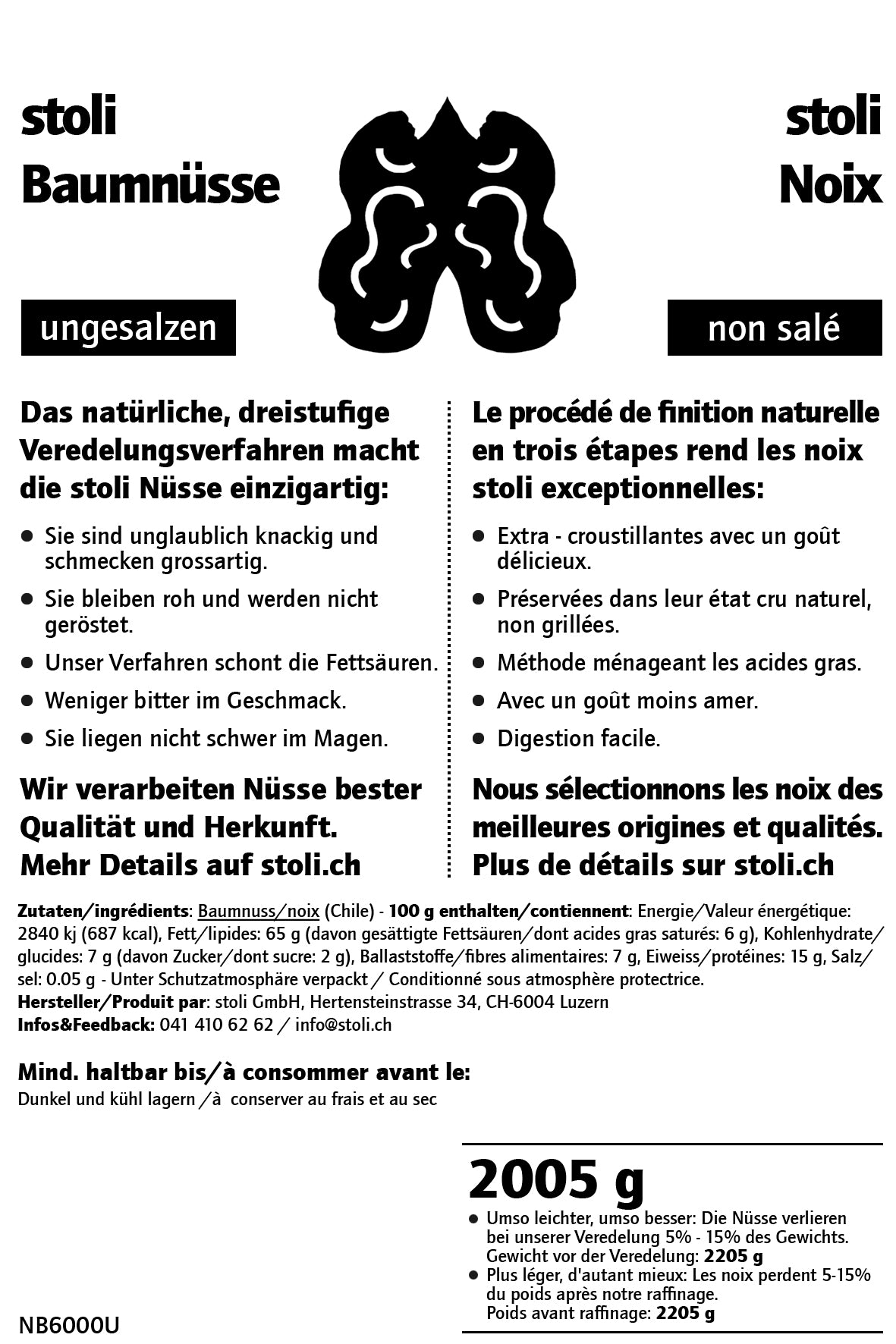 Baumnuss/Walnuss 2.005 kg ungesalzen