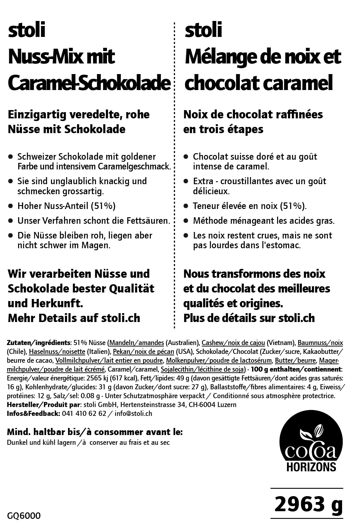 Nuss-Mix mit Caramel-Schokolade 2.963 kg