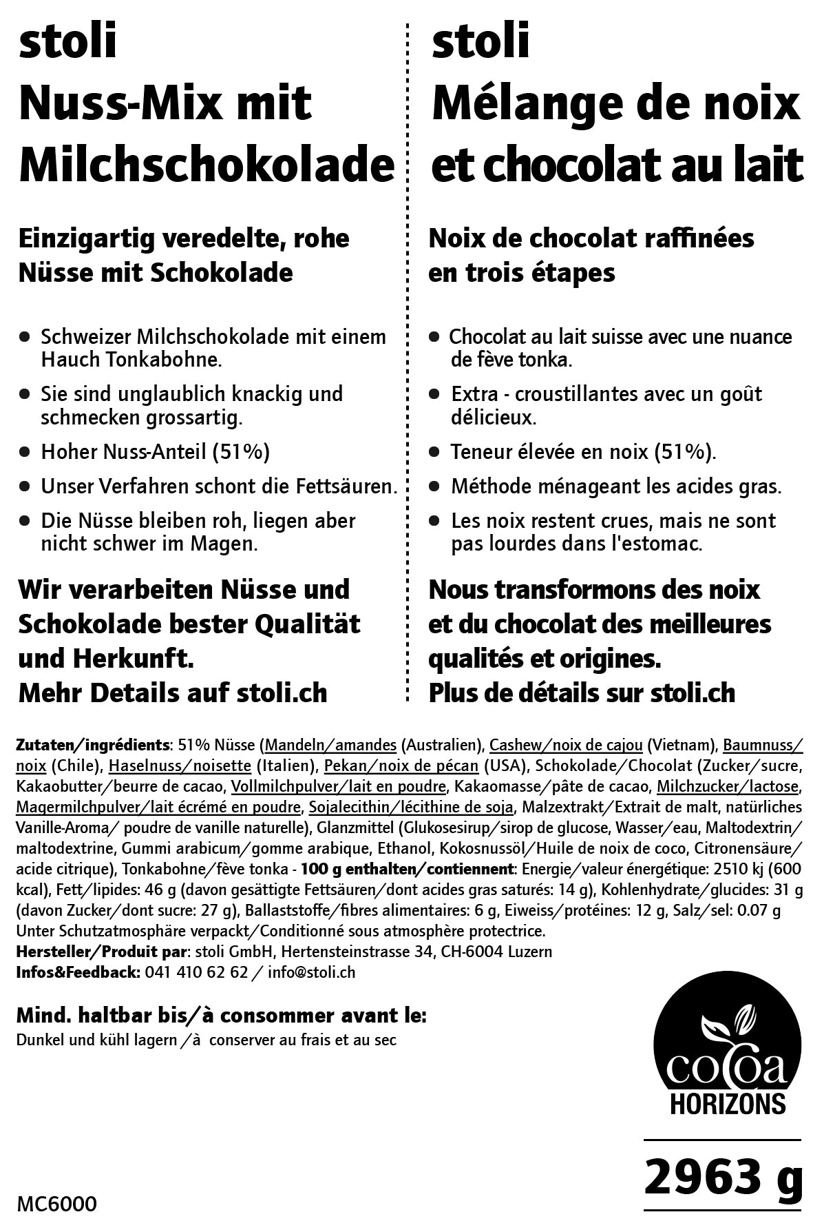 Nuss-Mix mit  Milchschokolade 2.963 kg