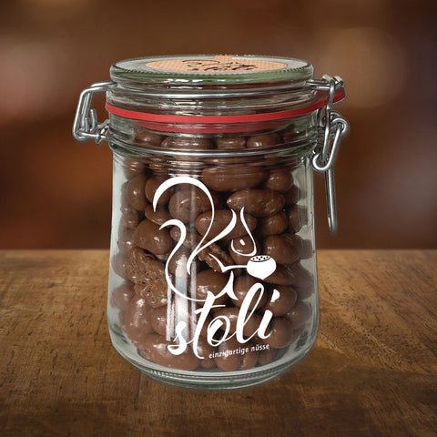 Jar with lid with milk chocolate nuts 430 g MC800